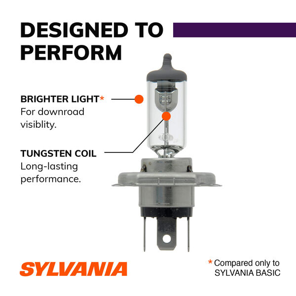 SYLVANIA 9003 XtraVision Halogen Headlight Bulb, 2 Pack